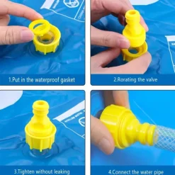 100cm/39.37in Extra Large Luxury Outdoor Toy - Portable Swimming Pool with Water Sprinklers, Alphabet & Number Learning Mat, Vibrant Rainbow Design, PVC Material, Ideal for Youngsters Aged 3-5, Summer