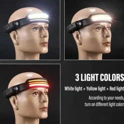 COB LED Headlamp USB Rechargeable Headlight Bar Head Band Torch Work Light Battery Built-in Shell 1/2/3 Headbands for Outdoor Activities - Running Fishing Camping Hiking Emergency Work Light