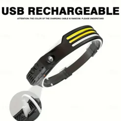 COB LED Headlamp USB Rechargeable Headlight Bar Head Band Torch Work Light Battery Built-in Shell 1/2/3 Headbands for Outdoor Activities - Running Fishing Camping Hiking Emergency Work Light