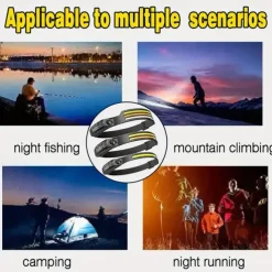 COB LED Headlamp USB Rechargeable Headlight Bar Head Band Torch Work Light Battery Built-in Shell 1/2/3 Headbands for Outdoor Activities - Running Fishing Camping Hiking Emergency Work Light