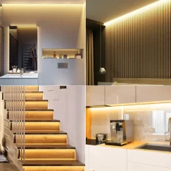 COB LED Light Strip Stepless Dimming16.4ft 5m, LED Rope Light Bendable Band Light, CRI 80 60W Suitable for High-end Lighting DC12V DC24V