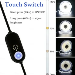 COB LED Light Strip Stepless Dimming16.4ft 5m, LED Rope Light Bendable Band Light, CRI 80 60W Suitable for High-end Lighting DC12V DC24V