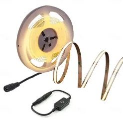 COB LED Light Strip Stepless Dimming16.4ft 5m, LED Rope Light Bendable Band Light, CRI 80 60W Suitable for High-end Lighting DC12V DC24V