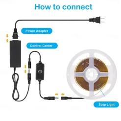 COB LED Light Strip Stepless Dimming16.4ft 5m, LED Rope Light Bendable Band Light, CRI 80 60W Suitable for High-end Lighting DC12V DC24V