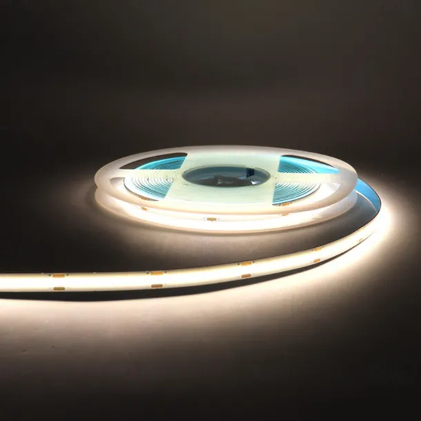 COB LED Strip Light 5M DC 12V 320 LEDs, 8MM High Density Linear Lighting Flexible Tape Ribbon Lights RA90 for Warm/Natural White Home Decor