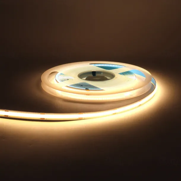 COB LED Strip Light 5M DC 12V 320 LEDs, 8MM High Density Linear Lighting Flexible Tape Ribbon Lights RA90 for Warm/Natural White Home Decor