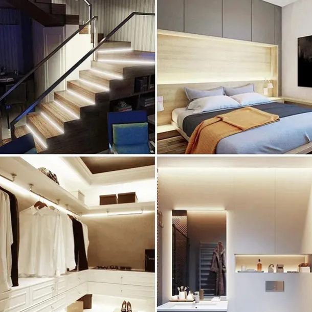 COB LED Strip Light 5M DC 12V 320 LEDs, 8MM High Density Linear Lighting Flexible Tape Ribbon Lights RA90 for Warm/Natural White Home Decor