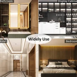 COB LED Strip Light White CCT 608LED/M Ultra Bright 10-33 ft Dimmable 2700K-6500K 24V LED Strip with RF Controller and Power Supply Suitable for DIY Lighting of Cabinets Bedrooms Kitchens Mirrors