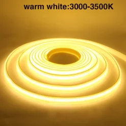 COB LED Strip Lights, 360 LEDs/m Waterproof Outdoor Decor, Flexible High-Brightness Ribbon Light, 3000K/4000K/6000K, 220V