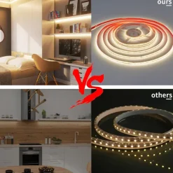 COB LED Vanity Mirror Light Kit, 1-4M/3.2-13ft 420LED/m Adjustable Strip Light, Dimmer & Power Supply COB Strip Lights for Mirror, Closet, Kitchen, Cabinet Lighting