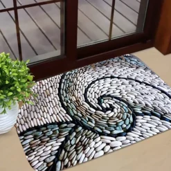 Cobblestone Pattern Door Mat Floor mats Washable Rugs Kitchen Mat Anti-Slip Non Skid Area Rug Front Livingroom Bedroom 1pc
