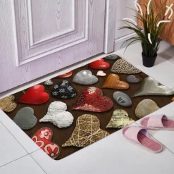 Cobblestone Pattern Door Mat Floor mats Washable Rugs Kitchen Mat Anti-Slip Non Skid Area Rug Front Livingroom Bedroom 1pc