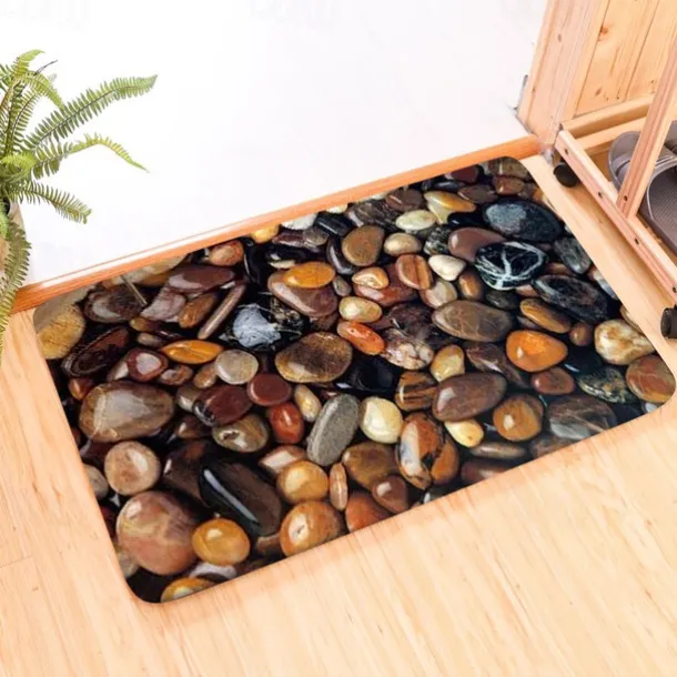 Cobblestone Pattern Door Mat Floor mats Washable Rugs Kitchen Mat Anti-Slip Non Skid Area Rug Front Livingroom Bedroom 1pc