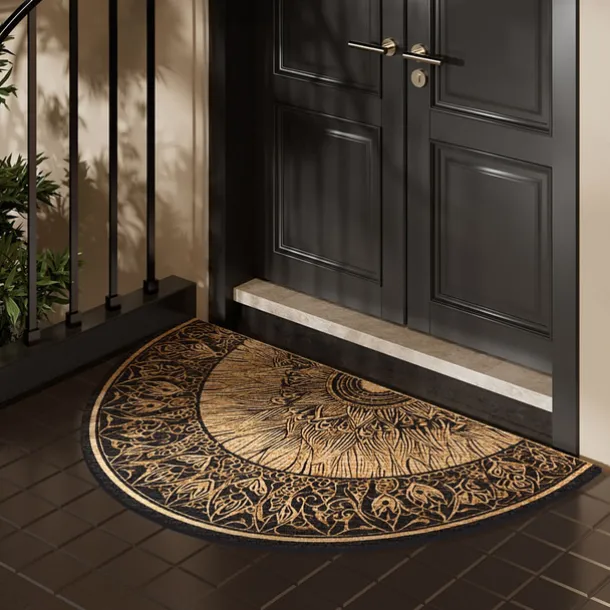 Cobblestone Semi-round Doormat Kitchen Mat Floor Mat Non-Slip Area Rug Oil Proof Rug Indoor Outdoor Mat Bedroom Decor Bathroom Mat Entrance Rug Spring Summer