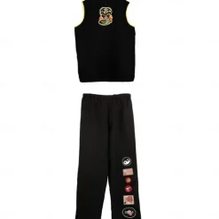 Cobra Kai Karate Kid Outfits Masquerade Men's Women's Boys Movie Cosplay Sports Cosplay Black Top Pants Waist Belt Carnival Children's Day Masquerade Girls' World Book Day Costumes