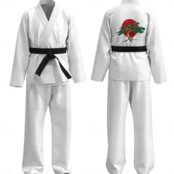 Cobra Kai Karate Kid Outfits Masquerade Men's Women's Boys Movie Cosplay Sports Cosplay White Top Pants Waist Belt Carnival Children's Day Masquerade Polyester World Book Day Costumes