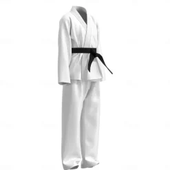 Cobra Kai Karate Kid Outfits Masquerade Men's Women's Boys Movie Cosplay Sports Cosplay White Top Pants Waist Belt Carnival Children's Day Masquerade Polyester World Book Day Costumes