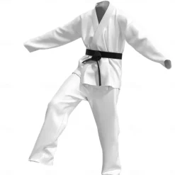 Cobra Kai Karate Kid Outfits Masquerade Men's Women's Boys Movie Cosplay Sports Cosplay White Top Pants Waist Belt Carnival Children's Day Masquerade Polyester World Book Day Costumes