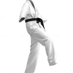 Cobra Kai Karate Kid Outfits Masquerade Men's Women's Boys Movie Cosplay Sports Cosplay White Top Pants Waist Belt Carnival Children's Day Masquerade Polyester World Book Day Costumes