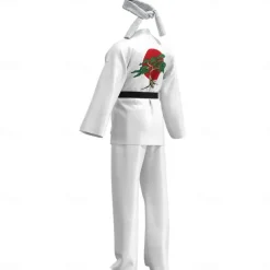 Cobra Kai Karate Kid Outfits Masquerade Men's Women's Boys Movie Cosplay Sports Cosplay White Top Pants Waist Belt Carnival Children's Day Masquerade Polyester World Book Day Costumes