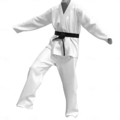 Cobra Kai Karate Kid Outfits Masquerade Men's Women's Boys Movie Cosplay Sports Cosplay White Top Pants Waist Belt Carnival Children's Day Masquerade Polyester World Book Day Costumes