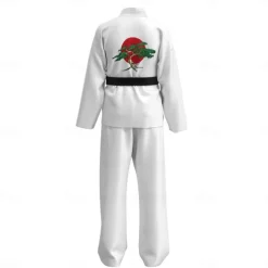 Cobra Kai Karate Kid Outfits Masquerade Men's Women's Boys Movie Cosplay Sports Cosplay White Top Pants Waist Belt Carnival Children's Day Masquerade Polyester World Book Day Costumes