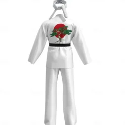 Cobra Kai Karate Kid Outfits Masquerade Men's Women's Boys Movie Cosplay Sports Cosplay White Top Pants Waist Belt Carnival Children's Day Masquerade Polyester World Book Day Costumes