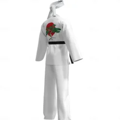 Cobra Kai Karate Kid Outfits Masquerade Men's Women's Boys Movie Cosplay Sports Cosplay White Top Pants Waist Belt Carnival Children's Day Masquerade Polyester World Book Day Costumes