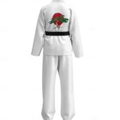 Cobra Kai Karate Kid Outfits Masquerade Men's Women's Boys Movie Cosplay Sports Cosplay White Top Pants Waist Belt Carnival Children's Day Masquerade Polyester World Book Day Costumes