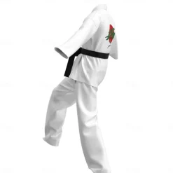 Cobra Kai Karate Kid Outfits Masquerade Men's Women's Boys Movie Cosplay Sports Cosplay White Top Pants Waist Belt Carnival Children's Day Masquerade Polyester World Book Day Costumes