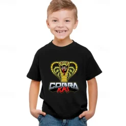 Cobra Kai Karate Kid T-shirt Anime Cartoon Anime Harajuku Graphic Kawaii For Boys Girls' Kid's Carnival Masquerade Saint Patrick's Day Hot Stamping