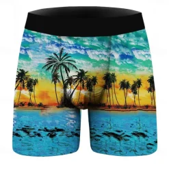 Coconut Tree Boxer Briefs Underwear Graphic Prints For Men's Adults' Masquerade 3D Print Vacation