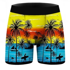 Coconut Tree Boxer Briefs Underwear Graphic Prints For Men's Adults' Masquerade 3D Print Vacation