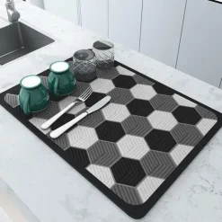 Coffee Mat, Coffee Maker Mat for Countertops, Absorbent Dish Drying Mat for Kitchen Counter, Under Coffee Maker Coffee Machine Coffee Pot Espresso Machine Dish Rack