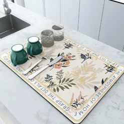 Coffee Mat, Coffee Maker Mat for Countertops, Absorbent Dish Drying Mat for Kitchen Counter, Under Coffee Maker Coffee Machine Coffee Pot Espresso Machine Dish Rack