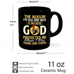 Coffee Mug Black Retro Vintage Ceramic Mug with Graphic Design 12oz/330ml Perfect Gift for Music Lovers Guitarists and Band Members