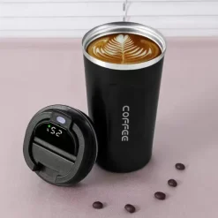 Coffee Mug Smart Travel Thermos Cup Temperature Display Stainless Steel Vacuum Coffee Cup With AI Temperature Display