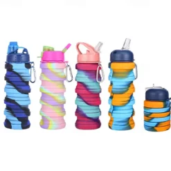 Collapsible Silicone Water Bottle - Leakproof, BPA-Free & Space Saving for Hiking & Travel