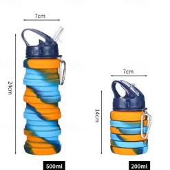 Collapsible Silicone Water Bottle - Leakproof, BPA-Free & Space Saving for Hiking & Travel