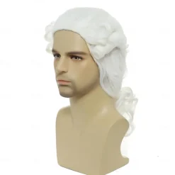 Colonial Judge Wig, Long Wave Wig for Man, Washington Halloween Costume, Cosplay Wig For Carvinal