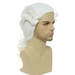 Colonial Judge Wig, Long Wave Wig for Man, Washington Halloween Costume, Cosplay Wig For Carvinal