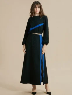 Color Block Round Neck Casual Set