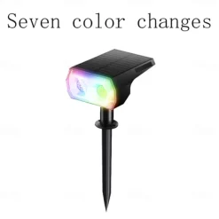 Color Changing Solar Spot Lights, IP65 Waterproof Landscape Lighting Outdoor Garden Lights with Auto On/Off for Pathway & Patio Decor