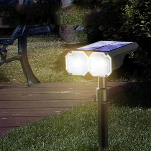 Color Changing Solar Spot Lights, IP65 Waterproof Landscape Lighting Outdoor Garden Lights with Auto On/Off for Pathway & Patio Decor