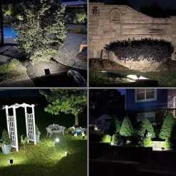 Color Changing Solar Spot Lights, IP65 Waterproof Landscape Lighting Outdoor Garden Lights with Auto On/Off for Pathway & Patio Decor