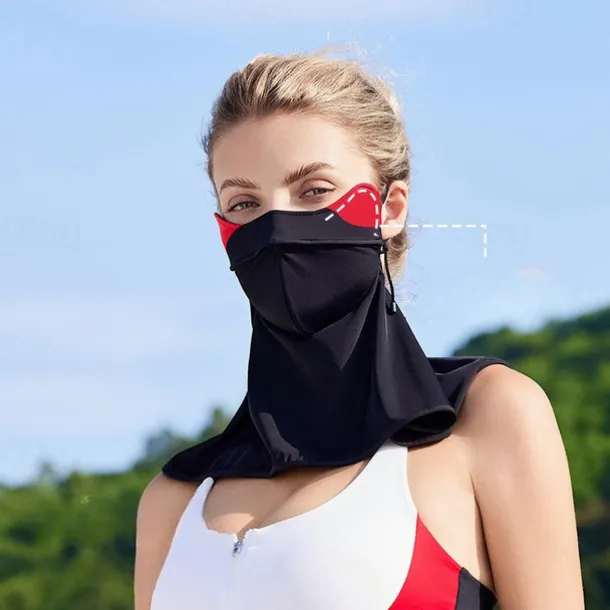 Color Sunscreen Mask For Women, Ice Silk Uv Protection, Neck And Eye Protection, Breathable Full Face Sunscreen Mask For Driving And Cycling
