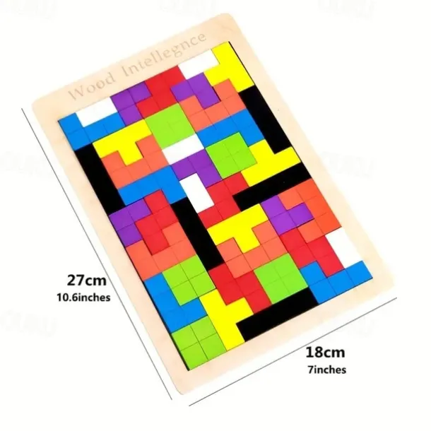 Colorful 3D Wooden Blocks Puzzle Brain Training Montessori Educational Toy For Kids To Improve Intelligence & Creativity