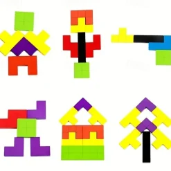 Colorful 3D Wooden Blocks Puzzle Brain Training Montessori Educational Toy For Kids To Improve Intelligence & Creativity
