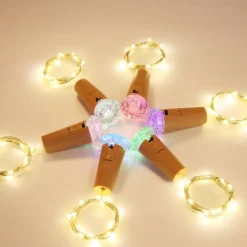 Colorful Diamond Bottle Stopper String Lights, Christmas LED Decorative Lights for Christmas Festive Atmosphere 1/4/8pcs