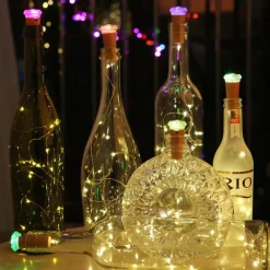 Colorful Diamond Bottle Stopper String Lights, Christmas LED Decorative Lights for Christmas Festive Atmosphere 1/4/8pcs